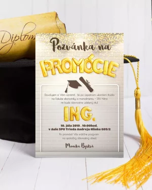 Originálne promočné oznámenia, pozvánky na promóciu